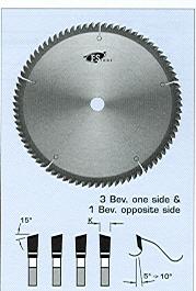 FS Tool L6D350-LH<br>14" x 1", Double Cut Off Saw Blades, 3 Beveled One Side And 1 Beveled Opposite Side, 100 Teeth