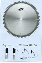 FS Tool LM6201<br>8" x 5/8", Chip-Free Melamine Trim Blades, High ATB 30 Degree, 60 Teeth